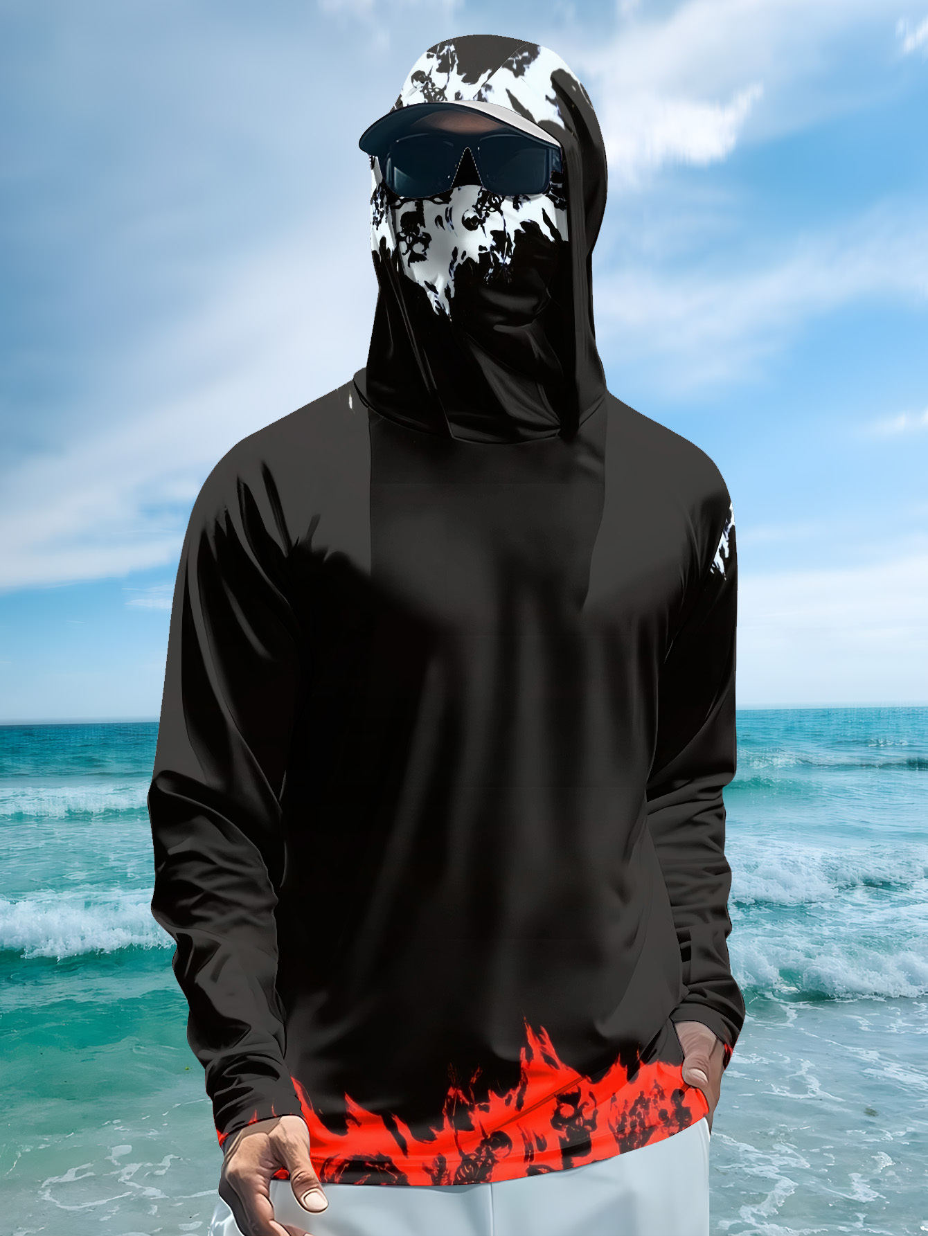 Men Hood Fishing Shirt long sl - огляд і ціна Fishing Shirt Uv Protection